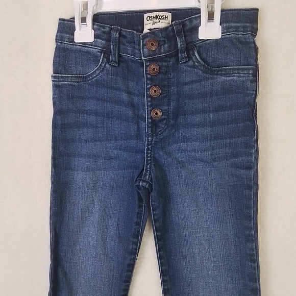 OshKosh High Rise Slim Fit Button Fly Jeans Girl's Size 6 in Medium Wash - Picture 3 of 13
